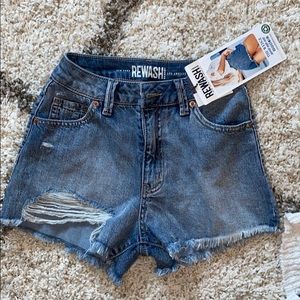 High waisted denim shorts